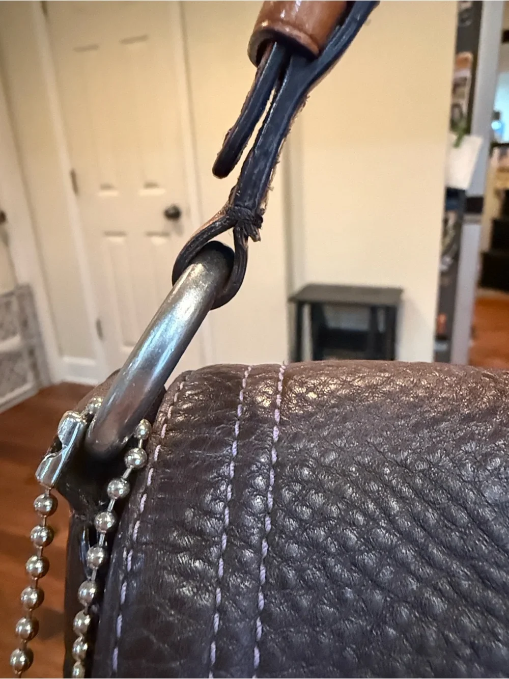Vintage Coach Chelsea Pebbled Leather Hobo Shoulder Bag in Dark Brown